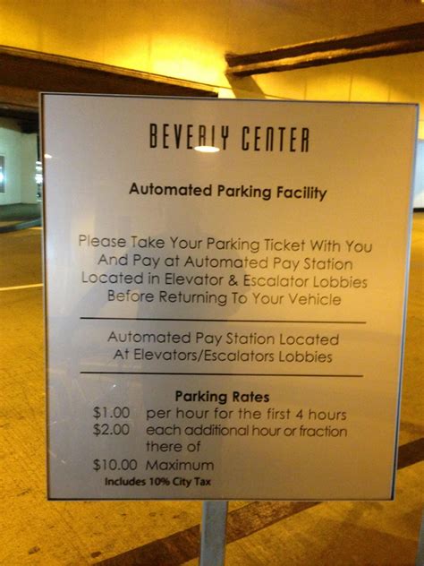 beverly center parking fee.